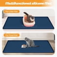 thumbnail image 4 of Cat Litter Mat, Extra Large 51" x 25.6" Silicone Mat Litter Trapping Mat for Scatter Control, Soft on Kitty Paws, Easy to Clean (Navy Blue), 4 of 13