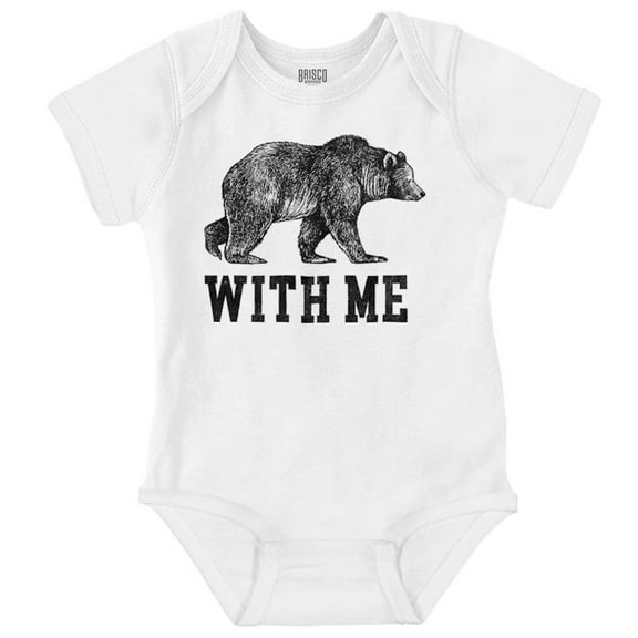 Funny Animal Pun Bear With Me Joke Romper Boys or Girls Infant Baby Brisco Brands NB