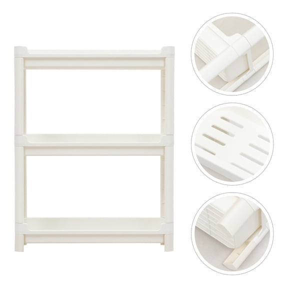 IBASETOY 1Pc Plastic Shelf White Bathroom Corner Rack with Smooth Edges and Stable Support