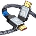 thumbnail image 1 of Cable HDMI de 8k 60 Hz de ultraalta velocidad - 3,3 pies/1 m, Highwings Cable trenzado HDMI de 48 gbps - 4k a 120 Hz 7680p, Dts: x, Hdcp 2.2 y 2.3, Hdr 10, Earc, 1 of 5