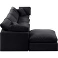 thumbnail image 4 of Meridian Furniture Indulge 129" Velvet L-Shaped Modular Sectional in Black, 4 of 9