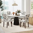 thumbnail image 2 of Gymax Wooden Dining Chair Set of 4 w/Rubber Wood Legs Padded Seat S Springs High  Back Beige, 2 of 8