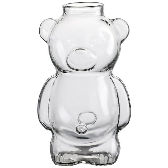 lanema Cute Bear Shaped Glass Cup Cocktail Glass Coffee Mugs Beverage Glasses Goblet