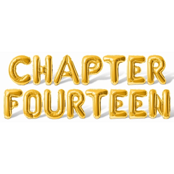 Letter Balloons - CHAPTER FOURTEEN 16" Inch Alphabet Letters Foil Mylar Balloon 14th Birthday Party Banner (Gold)