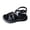 Black, variant on Childrens Gladiator Sandals Boys Girls Non Slip Solid T-Strap Fisherman Sandal Thick Soft Sole Walking Shoes Brown 1 Big Kids