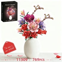 GZBricker Roses Flowers Bouquet Building Set, Compatible with Lego Botanical Collection Home Office Decor for Women Adults 769PCS