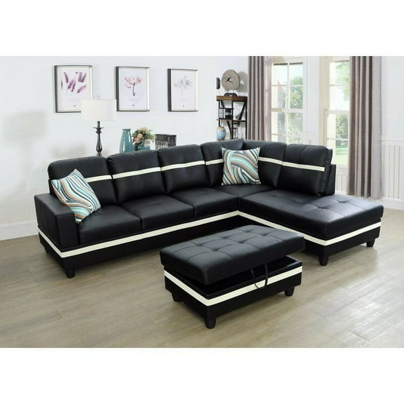 PonLiving Furniture Lefebre Sectional with Ottoman Lefebre Sectional with Ottoman