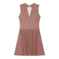 thumbnail image 3 of Aislor Women's Shiny Rhinestone Figure Skating Lyrical Ballet Dance Sleeveless Backless Dress Dusty Pink XXL, 3 of 7