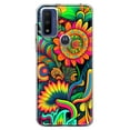 thumbnail image 1 of MUNDAZE Motorola Moto G Pure G Power 2022 Shockproof Clear Hybrid Protective Phone Case Neon Psychedelic Indie Hippie Sunflowers Cover, 1 of 5