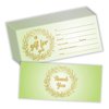 Blank Gift Certificates for Business - (Pack of 25) Luxury Gold Foil Stamping 4" x 9" Coupon Voucher Cards - Light Green