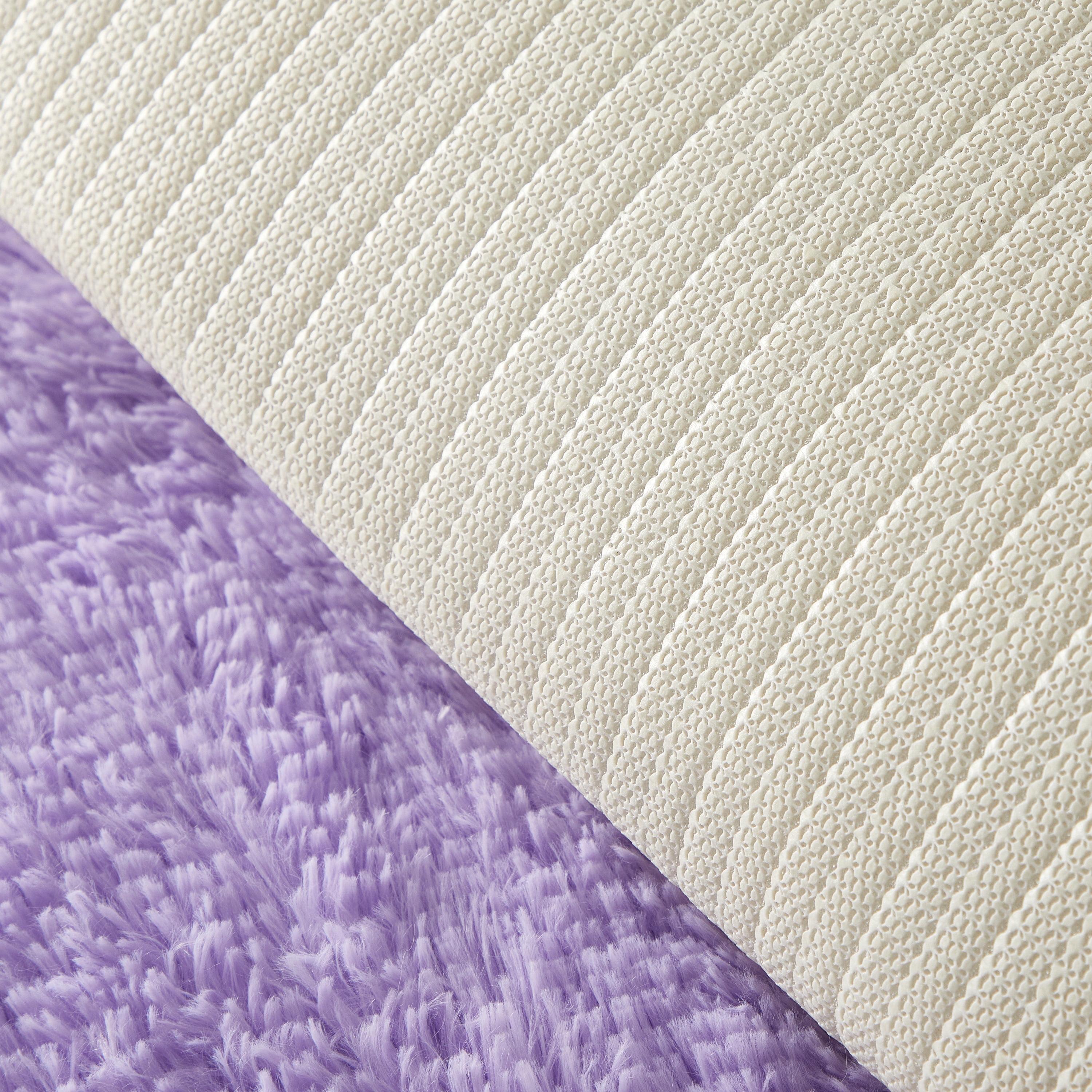 (2 pack) Mainstays Solid Purple Fluffy Shag Faux Fur Area Rug, 36" x 56"