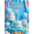 thumbnail image 4 of Colorful Theme Happy 1st Birthday Party Decor Cake Decoration Balloon Design Crown for Kids Celebration Indoor Decoration Photo Shoot, 4 of 6