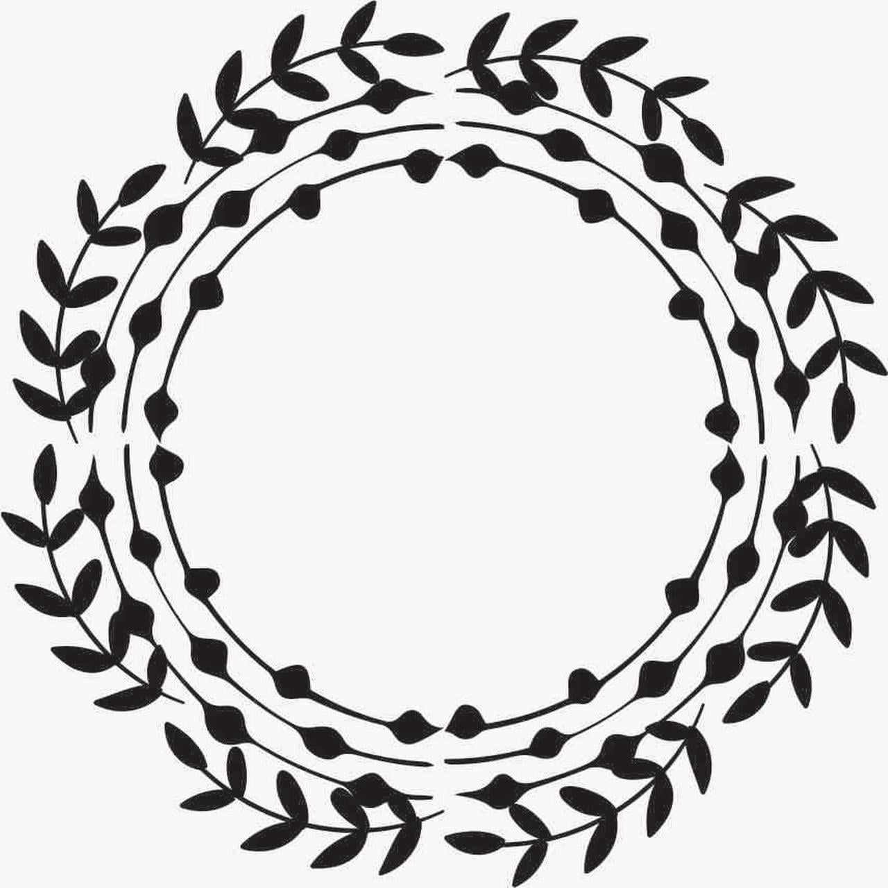 Printtoo Craft Textile Leaf Wreath Design Brown Square Wooden - View #4