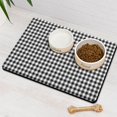 thumbnail image 3 of Dog Food Mat for Pet Dog Food Mat, Dog Mat for Food and Water, Pet Dog Cat Bowl Mat, No-Slip Absorbent Water Cat Feeding Mat with Buffalo Plaid White Black,16inx24in, 3 of 7