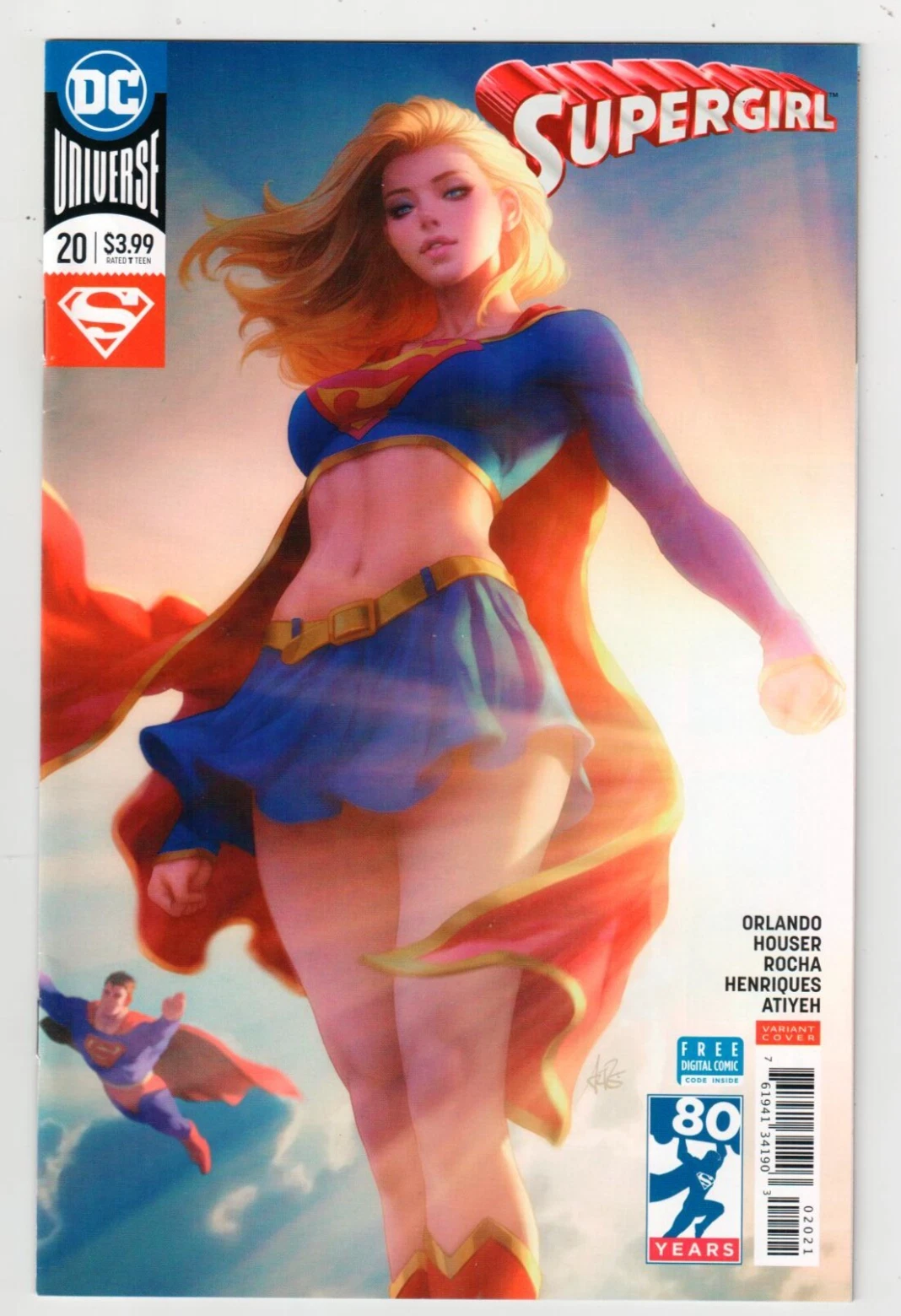 SUPERGIRL #20 Artgerm Stanley Lau Variant Cover DC Comics 'Rebirth' Series 2018