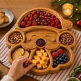 thumbnail image 6 of Santa Claus Serving Platter with Divided Tray, Snack & Dessert Wooden Food Tray, Cute Charcuterie Board for Holiday Parties, Cheese, Fruits, Candy Display,Christmas Decor(C), 6 of 7