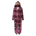 thumbnail image 3 of Odeerbi Christmas Onesie Pajamas for Family Holiday Sleep Jumpsuit Long Sleeve Family Christmas Pajamas Matching Sets Mom Fashion Lattice Print Plush Jumpsuit Sleepwear PJs Set Red, 3 of 7