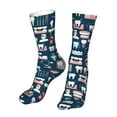 thumbnail image 6 of Xecao Dental Seamless Print Fashion No Heel Casual Crew Socks Cushioned Breathable for Men Women - Moisture wicking,Not easy to fade Suitable for daily, 6 of 7