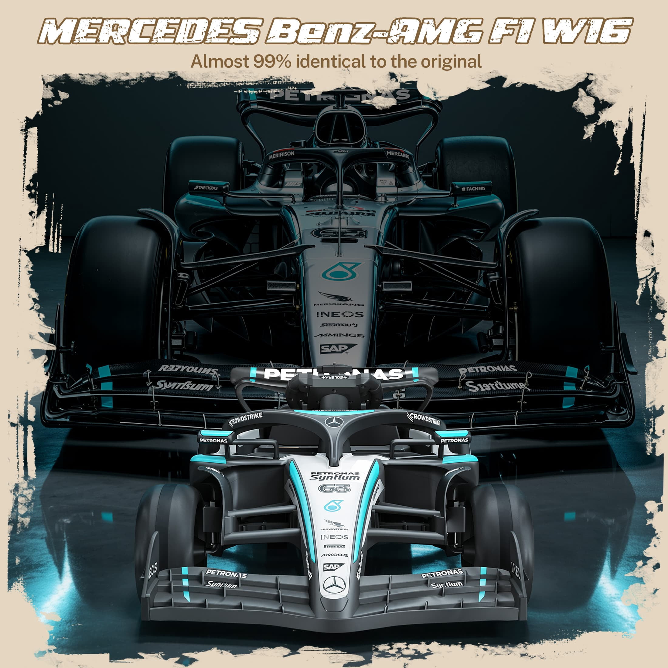 Mercedes-Benz F1 W16 Electric Go Kart, iYofe 12V Go Kart for Kids with Remote Control, Soft Start & Soft Stop, Built-in Music, Bluetooth, Ride on Toys for Kids 3-5