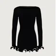 thumbnail image 1 of New Knitted Mini Dress Fungus Contrast Color Slim Sweater Dress Elegant Female Party, 1 of 6