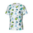 thumbnail image 5 of Vsdgher Cartoon Sea Creatures Print Men's Dry Fit Mesh Athletic Shirts Moisture Wicking Tennis T-Shirt Tops, 5 of 9
