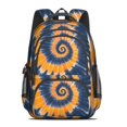 thumbnail image 2 of Orange and Blue Tie Dye Pattern Backpack for School, Cute School Bag with Adjustable Shoulder Straps and Padded Back, 16.9"x12.6"x5.9", 2 of 5