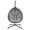 Gray,Black, variant on Hanging Egg Chair with Stand, Black Gray Folding HDPE Wicker Swing Chair with Cushion Headrest for Balcony Bedroom Garden