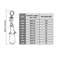 thumbnail image 2 of 17LBS Stainless Steel Fishing Rolling Swivel with Coastlock Snap, Black 60 Pack, 2 of 5