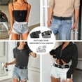 thumbnail image 7 of 3 Pcs White Black Studded Belt Y2K Belt Gothic Punk Rock Belt with Grommet Threads Bright Metal Pyramid Cool Belts for Women Men, 7 of 7