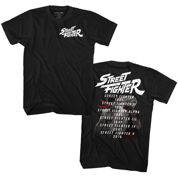 Street Fighter Release Dates Black Adult T-Shirt 4Xl ***F&B***