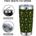 thumbnail image 5 of 20 oz Insulated Tumbler, Merry Christmas Tumbler with Lid and Straw, Green Mistletoe Candle Bell Coffee Mug Cup, Christmas Gift for Dad Mom Family Friends, 5 of 6