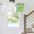 thumbnail image 5 of Kitchen Valances for Window, Watercolor Gradient Green Leaves Light Filtering Rod Pocket Valance Curtain, Spring and Summer Plants Short Curtains Window Topper for Bedroom 42x12in, 5 of 9
