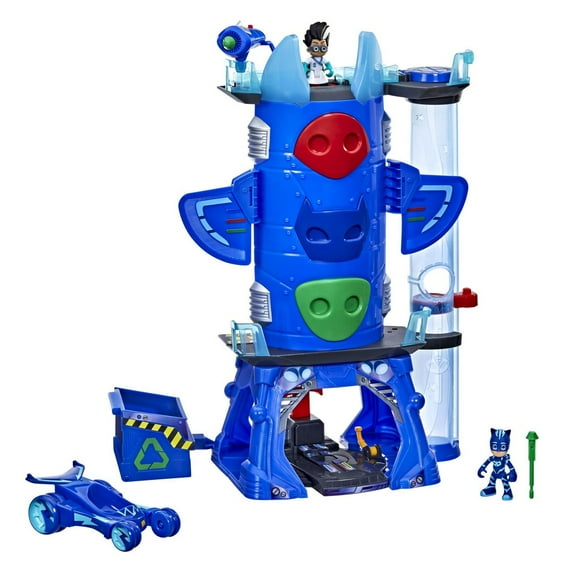 Les Pyjamasques coffret QG de luxe jouet préscolaire avec 2 figurines et véhicule, pour enfants, dès 3 ans