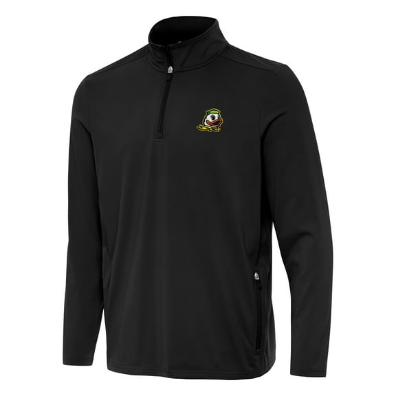Men's Antigua  Black Oregon Ducks Perilous Quarter-Zip Sweatshirt