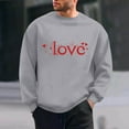 thumbnail image 2 of RYDCOT Love Heart Sweatshirt for Men Cute Hearts Graphic Pullover Long Sleeve Crew Neck Valentine Shirts Tops Gray, 2 of 6