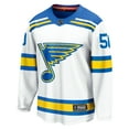 thumbnail image 2 of Men's Fanatics Jordan Binnington White St. Louis Blues Away Breakaway Player Jersey, 2 of 3