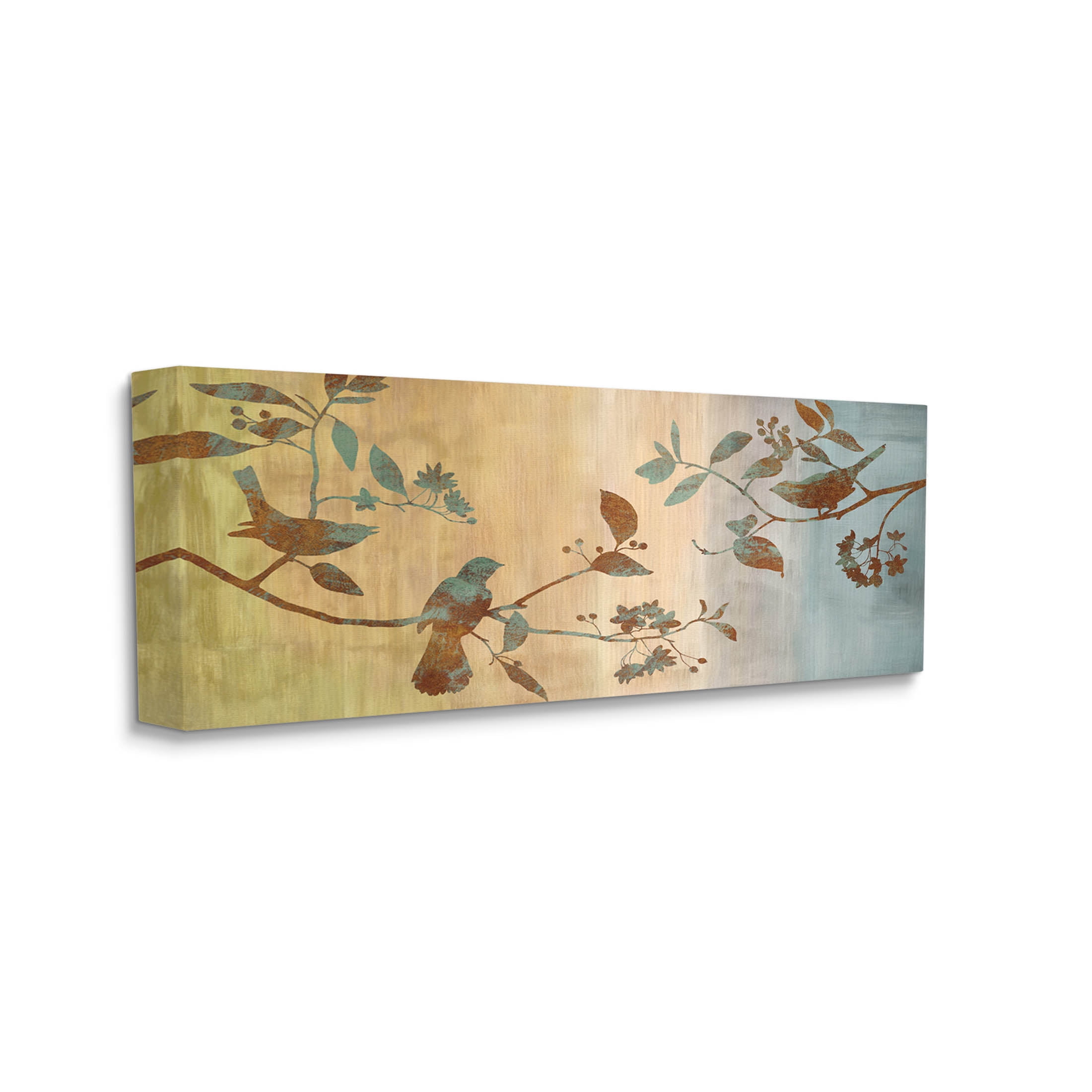 Boho Birds Perched Branches Botanical & Floral Graphic Art Gallery Wrapped Canvas Print Wall Art