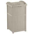 Trash Hideaway Outdoor Patio 33 Gallon Trash Can Bin 1 Java and 1 Taupe