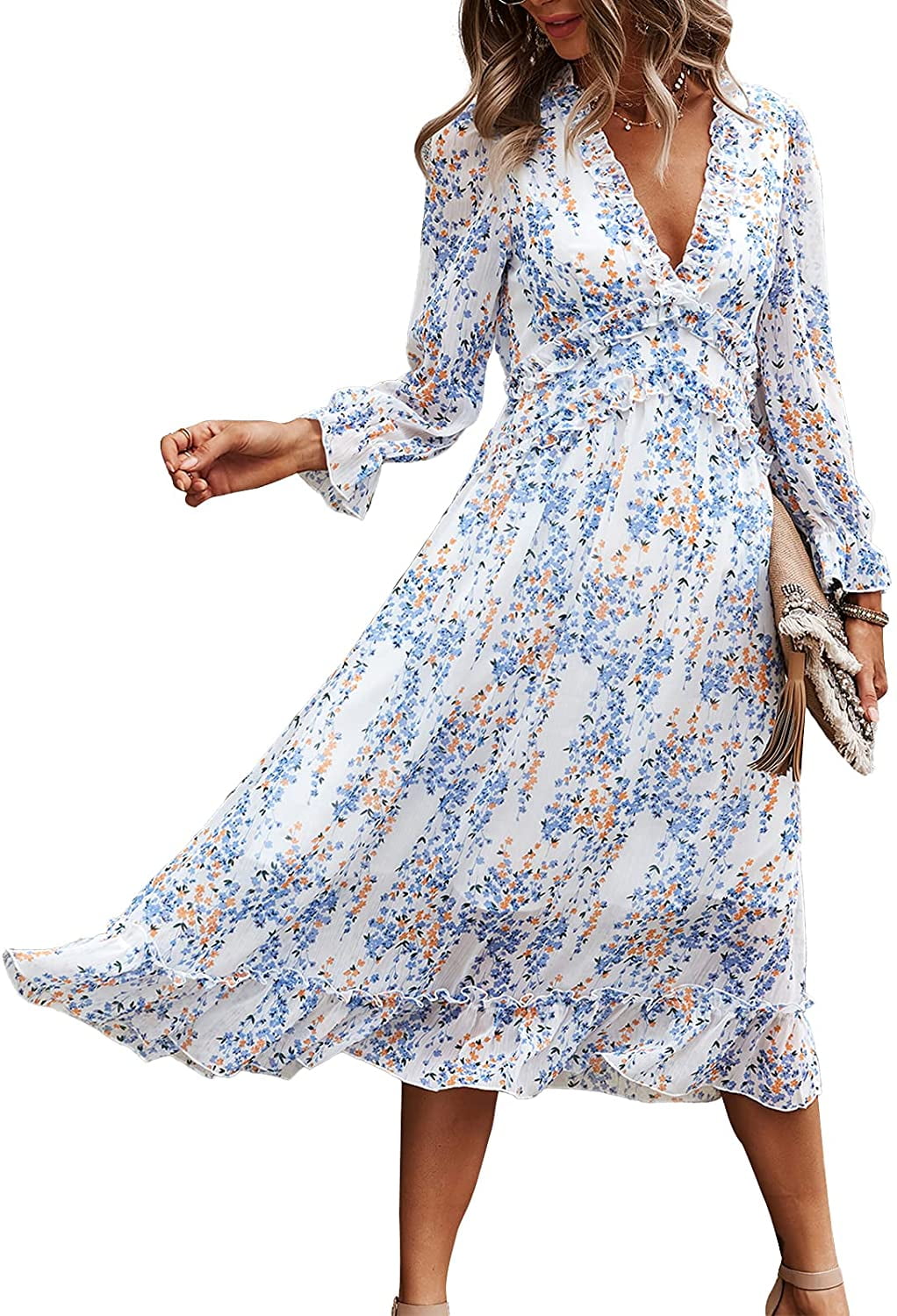 esafio Women's Chiffon Maxi Dress 