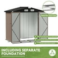 thumbnail image 6 of BaPiPro 6 x 4 ft Outdoor Metal Storage Shed with Included Base & Air Vents, Lockable, Brown, 6 of 10
