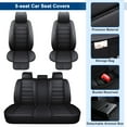 thumbnail image 3 of Car Seat Cover 5 Seats,For 2000-2024 Nissan Sentra Rogue Versa PU Leather Automotive Vehicle Cushion Covers Interior Accessories Black, 3 of 10