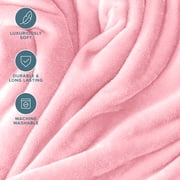 Bare Home Microplush Fleece Blanket - 300 GSM - Fuzzy Microfleece - Soft & Plush - Full/Queen, Light Pink