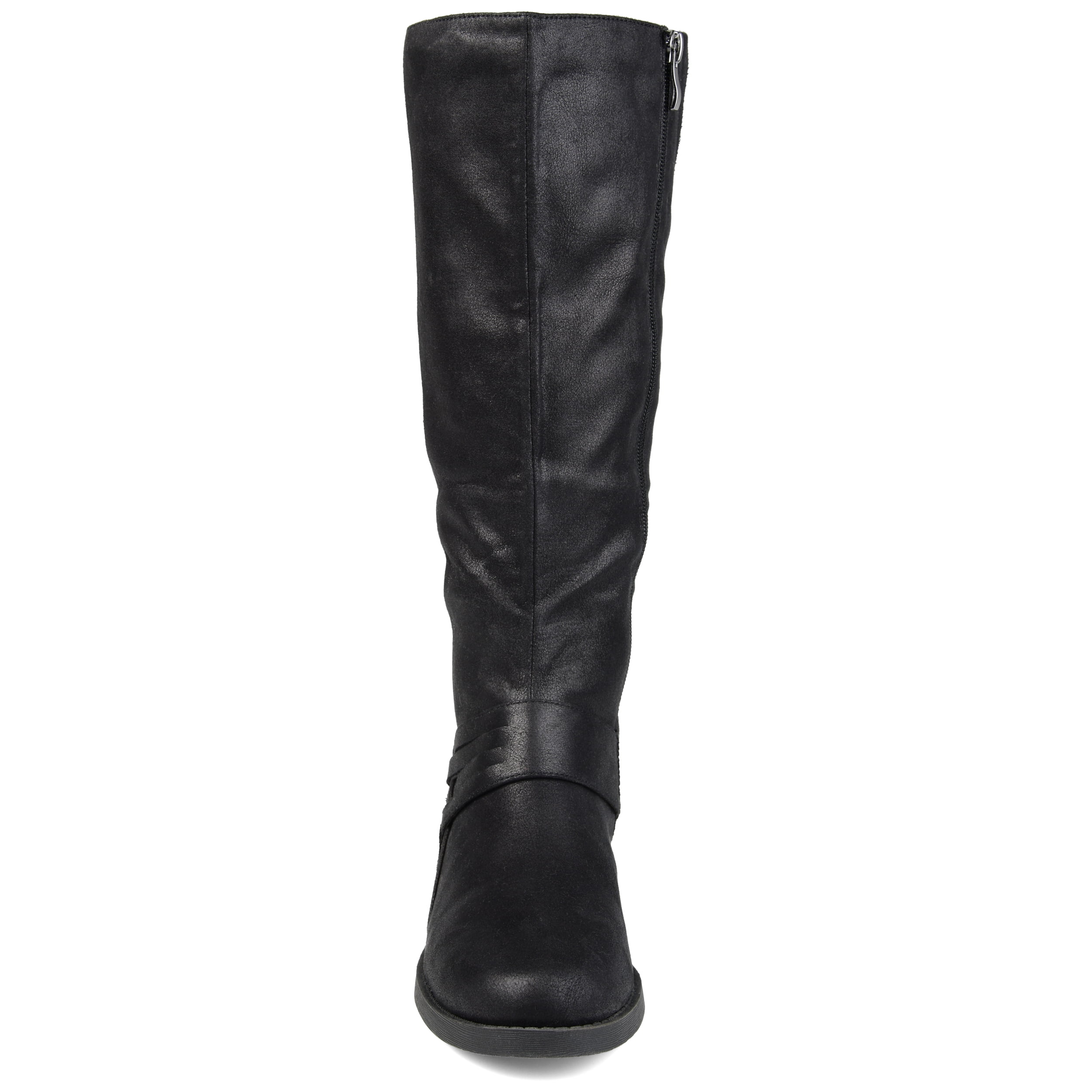 Journee Womens Meg Wide Calf Stacked Heel Riding Boots