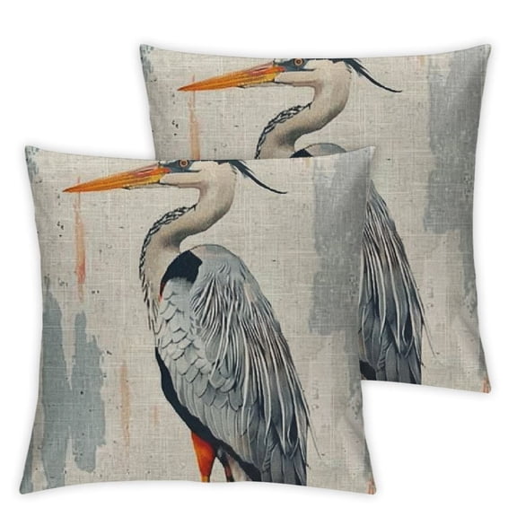 Throw Pillow Covers Blue Heron Double Sided Decorative Pillows Cushion Cover for Couch Sofa Outdoor