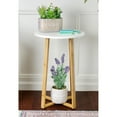 thumbnail image 5 of Eccostyle Solid Bamboo Frame Round Plant Table - White, 5 of 7
