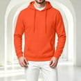 thumbnail image 6 of Vxararl Men Cotton Fleece Hoodie Oversized Hood Drawstring Sweatshirts Long Sleeve Basic Drawstring Pullover with Pocket Daily Wear, Work, Travel Fall & Winter Outfits Hoodie Men Saffron 3xL, 6 of 6