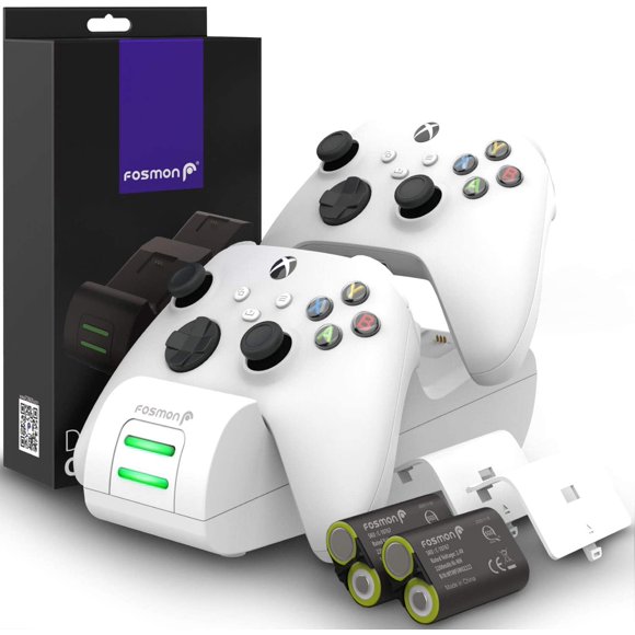 Fosmon Dual 2 MAX Charger Compatible with Xbox Series X/S (2020), Xbox One/One X/One S Elite Controllers, High Speed