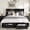 Black Full, variant on Queen Size Bed Frame, Velvet Upholstered Bed Frame with Wingback Headboard, 2 Storage Drawers, No Box Spring Needed, White
