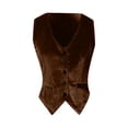thumbnail image 4 of HXWCHs Women's Fashionable Sleeveless Solid Button Vest Casual top for Everyday Wear L Coffee, 4 of 5
