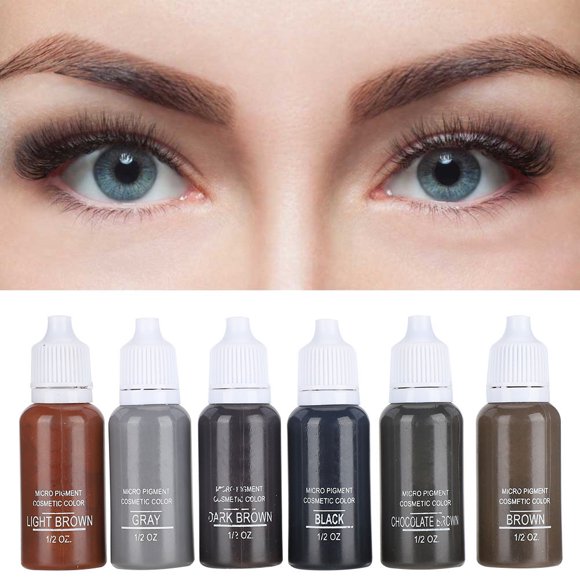 6pcs Ink Set, Pigment Semi Permanent Makeup Ink Plant Extract Multi Color Kit For Eyebrows Brows Lip, Ink Semi-permanent Lip Eyebrow Eyeliner